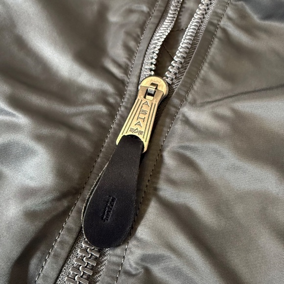 Alpha Industries MA-1 Flight Jacket Bomber Slim Fit Gunmetal Grey Large - Picture 8 of 10